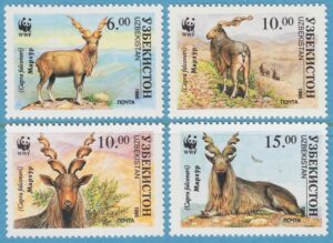 UZBEKISTAN 1995 M61-4** skruvhornsget WWF 4 kpl