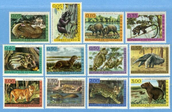 VENEZUELA 1963 M1481-92** däggdjur 12 kpl