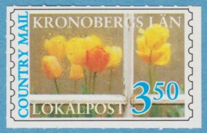 Lokalpost VÄXJÖ Country Mail Nr 23a ljusblå 1998 tulpaner