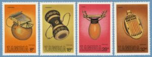 ZAMBIA 1981 M264-7** musikinstrument 4 kpl