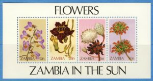 ZAMBIA 1983 M290-3 Block 12** blommor 4 kpl