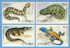 ZAMBIA 1984 M318-21** kräldjur 4 kpl