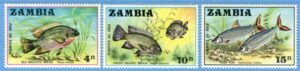 ZAMBIA 1971 M74-6** fiskar 3 kpl