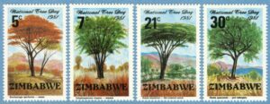 ZIMBABWE 1981 M255-8** träd 4 kpl