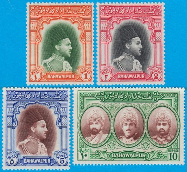BAHAWALPUR 1948 M18-21** regenter 4 kpl