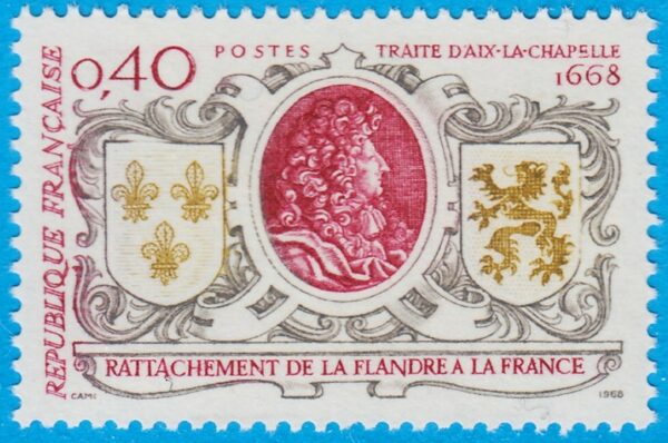 FRANKRIKE 1968 M1628** freden vid Aachen 1 kpl