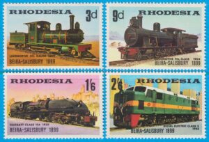RHODESIA 1969 M80-3** järnväg 4 kpl
