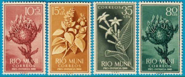 RIO MUNI 1960 M10-3** blommor 4 kpl