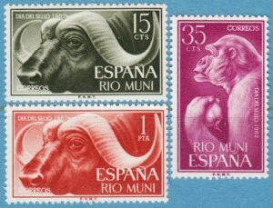 RIO MUNI 1962 M32-4** kafferbuffel – gorilla 3 kpl