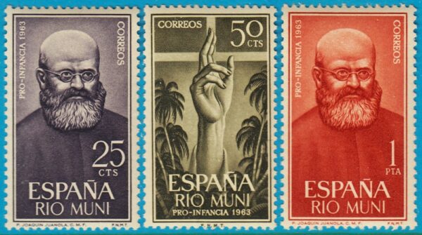RIO MUNI 1963 M37-9** präst - hand 3 kpl
