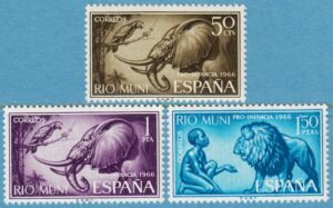 RIO MUNI 1966 M69-71** elefant – lejon 3 kpl