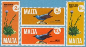 MALTA 1971 M429-32** blommor fåglar 4 kpl