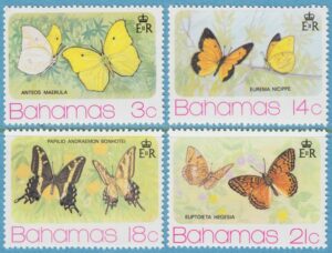 BAHAMAS 1975 M378-81** fjärilar 4 kpl