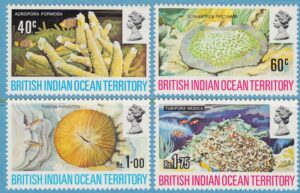 BRITISH INDIAN OCEAN TERRITORY 1972 M44-7** koraller 4 kpl
