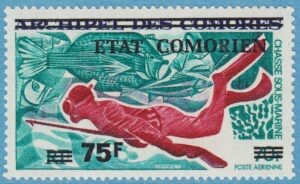 COMORERNA 1975 M235** dykare med övertryck ETAT COMORIEN