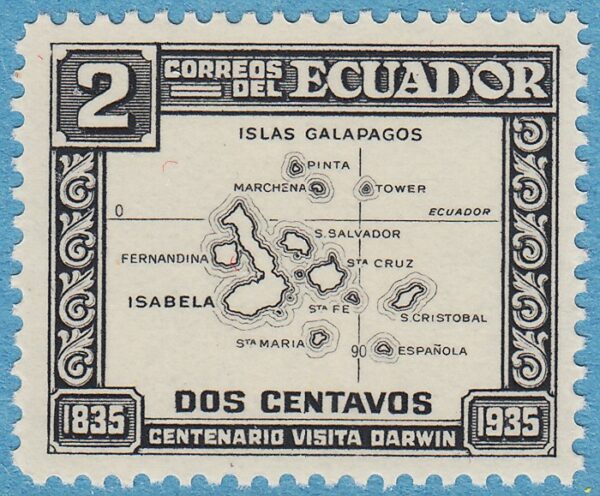 ECUADOR 1936 M346** karta - enda i serien