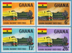 GHANA 1963 M162-5** järnväg 4 kpl