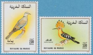 MAROCKO 1990 M1175-6** fåglar 2 kpl