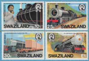 SWAZILAND 1984 M466-9** järnväg 4 kpl