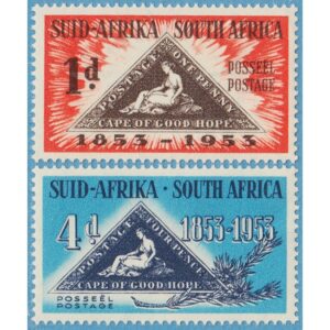 SYDAFRIKA 1953 M232-3** frimärksjubileum 2 kpl