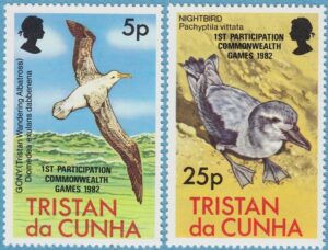 TRISTAN DA CUNHA 1982 M331-2** samväldesspelen fåglar 2 kpl