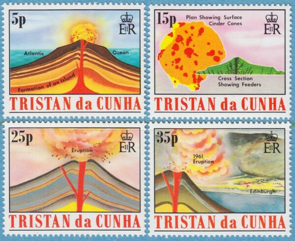 TRISTAN DA CUNHA 1982 M333-6** vulkan 4 kpl