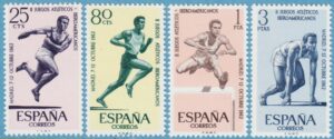 SPANIEN 1962 M1342-5** friidrott 4 kpl