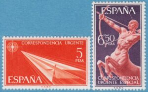 SPANIEN 1966 M1660-1** pappersflyg – centaur – expresspost 2 kpl