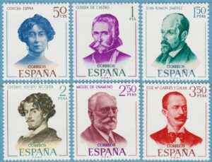 SPANIEN 1970 M1882-7** författare 6 kpl