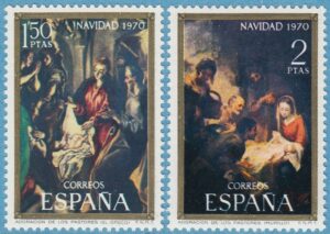 SPANIEN 1970 M1895-6** jul – konst av El Greco – Murillo 2 kpl