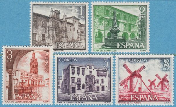 SPANIEN 1973 M2023-7** byggnader väderkvarnar 5 kpl