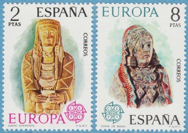 SPANIEN 1974 M2072-3** Europa Cept - skulpturer 2 kpl