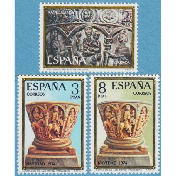 SPANIEN 1974 M2112-4** jul - dopfuntar 3 kpl