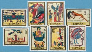 SPANIEN 1975 M2177-84** miniatyrer från gamla handskrifter 8 kpl