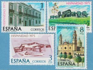 SPANIEN 1975 M2186-9** spanskamerikansk historia (IV) Uruguay 4 kpl