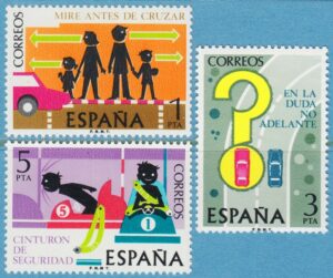 SPANIEN 1976 M2205-7** trafiksäkerhet 3 kpl