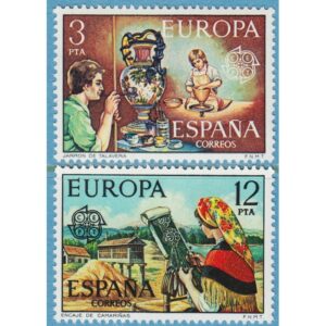 SPANIEN 1976 M2209-10** Europa Cept – keramik – knyppling 2 kpl