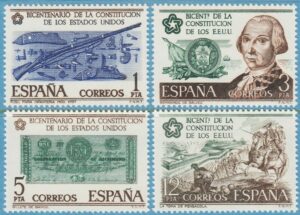 SPANIEN 1976 M2215-8** USA 200 år 4 kpl