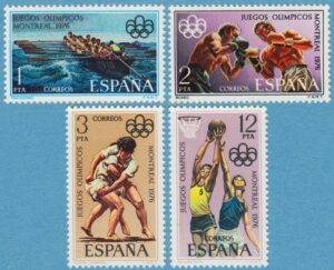 SPANIEN 1976 M2233-6** sommar-OS 4 kpl
