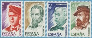 SPANIEN 1977 M2284-7** poet – teolog – kompositörer 4 kpl