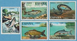 SPANIEN 1977 M2289-93** fiskar 5 kpl