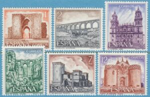SPANIEN 1977 M2310-5** byggnader – bro – akvedukt 6 kpl