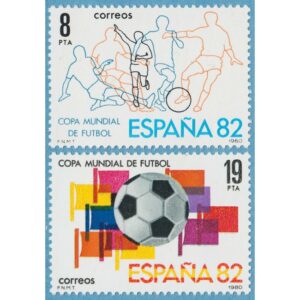 SPANIEN 1980 M2462-3** fotbolls VM 2 kpl