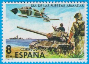SPANIEN 1980 M2464** arméns dag 1 kpl