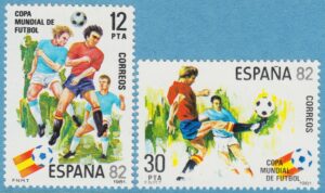 SPANIEN 1981 M2496-7**fotbolls VM 2 kpl