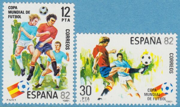 SPANIEN 1981 M2496-7**fotbolls VM 2 kpl