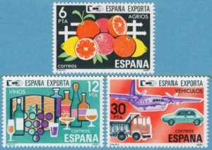 SPANIEN 1981 M2509-11** spansk export: frukt vin fordon 3 kpl