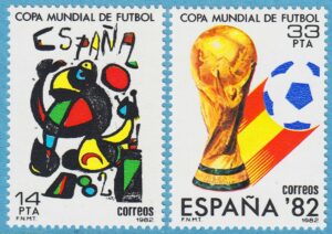 SPANIEN 1982 M2532-3** fotbolls VM 2 kpl