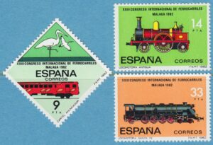 SPANIEN 1982 M2556-8** järnvägskongress 3 kpl
