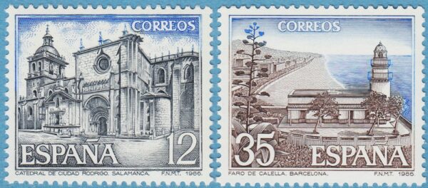 SPANIEN 1986 M2730-1** katedral - fyr 2 kpl